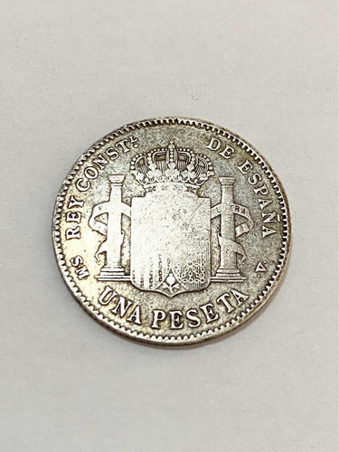 Moeda Antiga De Prata Espanha 1 Peseta 1900