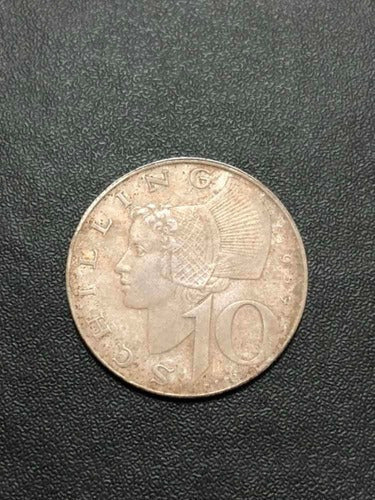 Antiga Moeda De Prata Austria 1957 10 Shillings