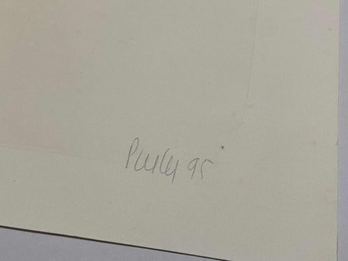 Quadro Gravura Antiga Árvore Da Vida Colorida E Assinada