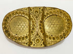 Fivela De Cinto Antiga Dourado Com Pedras Turquesa