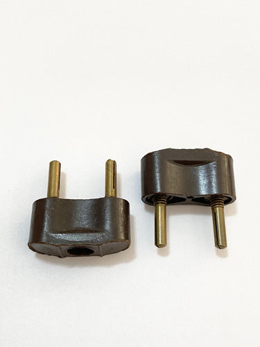 Tomada Macho Antiga De Baquelite Marrom Lote 2