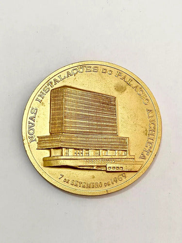 Antiga Medalha 1969 Palácio Anchieta São Paulo Dourada