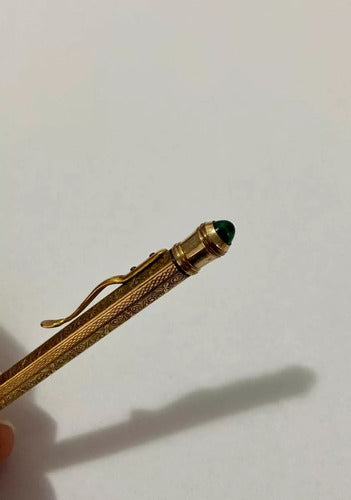 Antigo Porta Termômetro Início Século Xx Dourado Com Pedra