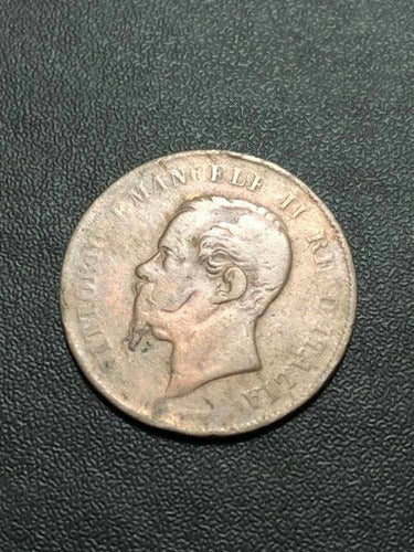 Moeda Antiga 1867 Italia 5 Centesimi