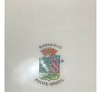 Lote 6 Antigos Pratos Porcelana Brennand Branco Com Dourado