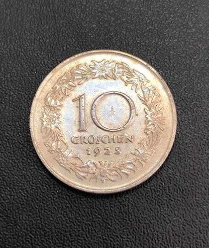 Moeda Antiga 1925 Austria 10 Groschen