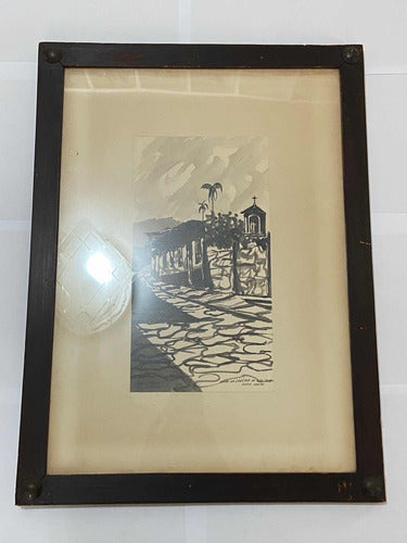 Quadro Antigo Nanquim Ladeira Do Vira Saia - M Hollender