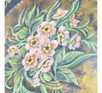Prato Decorativo Em Cerâmica Pintura Flores Assinado Antigo