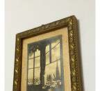 Mini Quadro Antigo Imagem Varanda Castelos Moldura Dourada