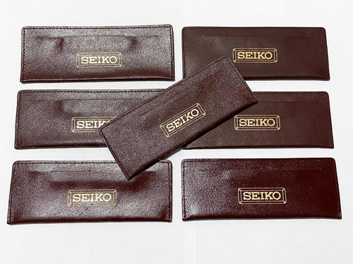 Porta Relógio Estojo Seiko Antigo Couro Marrom