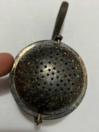 Antiga Peneira Para Chá Coador Com Suporte Cor Prata
