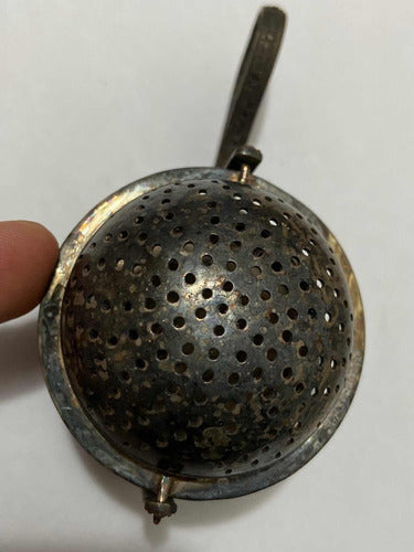 Antiga Peneira Para Chá Coador Com Suporte Cor Prata