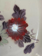 Bandeja Antiga Oval Esmaltada Bumper Harvest Com Flores