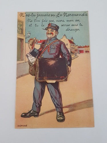 Cartão Postal Antigo Com Mini Fotos Antigas França