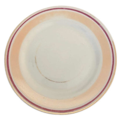 Antigo Prato Porcelana Com Marca Detalhes Rosa