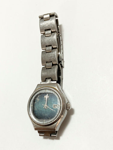 Relógio Antigo Orient Crystal 21 Jewels Japan Fundo Azul