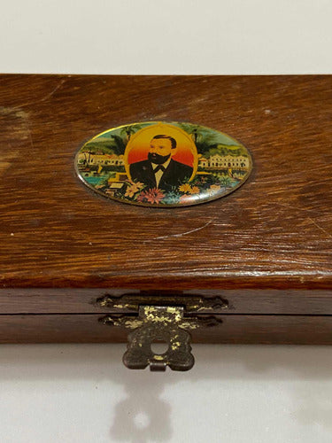 Antiga Caixa De Madeira Charuto Com Imagen Dannemann Mata Fina