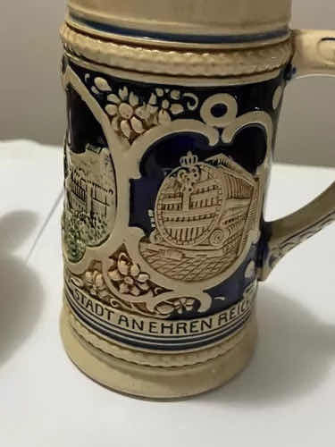 Canecas Antigas Alemanha Cerâmica Com Pintura À Mão