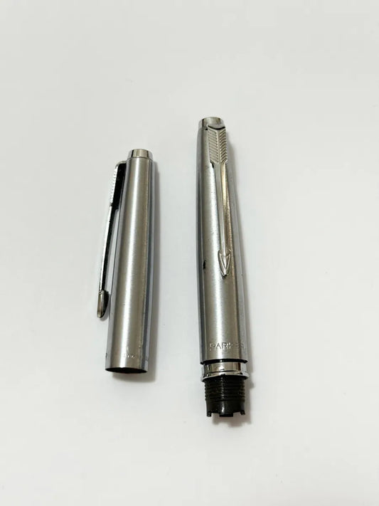 2 Tampas Originais De Caneta Parker Antiga Aço Prateado