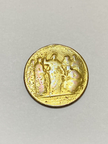 Medalha Antiga Dourada Italia Roma Vaticano