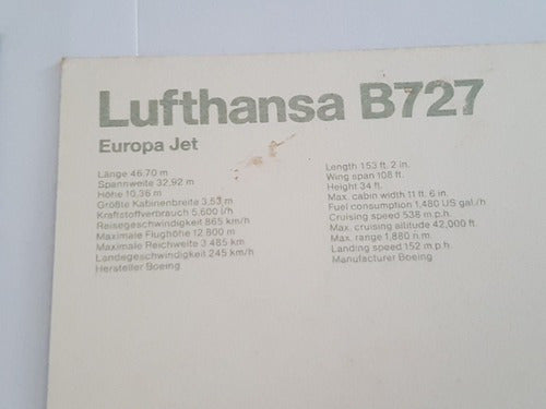 Cartões Postais Antigos Lufthansa Aviões A300 B727 Dc10 B747