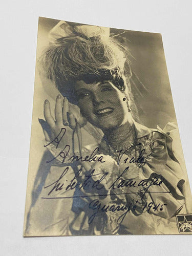 Cartão Postal Antigo Foto Assinada  Atriz Libertad Lamarque