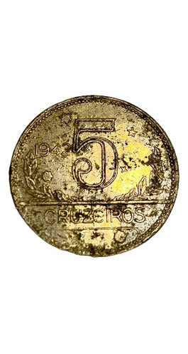 Antiga Moeda Brasil 1942 5 Cruzeiros