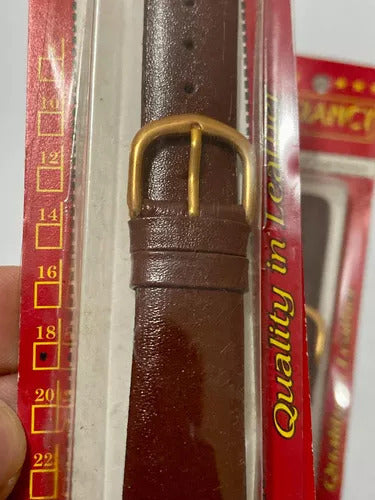 Antiga Pulseira Couro Marrom Francy Para Relógio Antigo