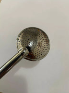 Bomba Para Chimarrão Antiga Em Metal Com Zirconia Vermelha