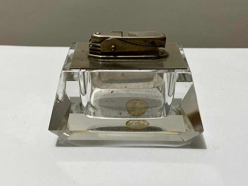 Antigo Isqueiro De Mesa Cristal West Germany