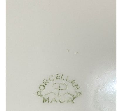 Prato Porcelana Maua Para Bolo Com Pintura Flores Antigo