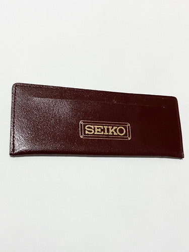 Porta Relógio Estojo Seiko Antigo Couro Marrom