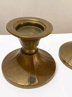 Castiçal Antigo De Metal Dourado