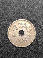 Moeda Antiga 1905 Romênia 10 Bani