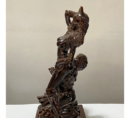 Escultura Antiga Casal Sambista Em Cerâmica