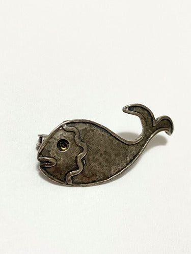Broche Antigo Peixe Prata 925