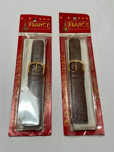 Antiga Pulseira Couro Marrom Francy Para Relógio Antigo