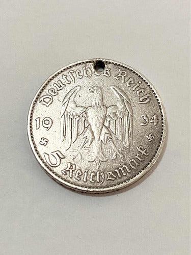 Moeda Antiga De Prata 1934 Alemanha 5 Reichsmark