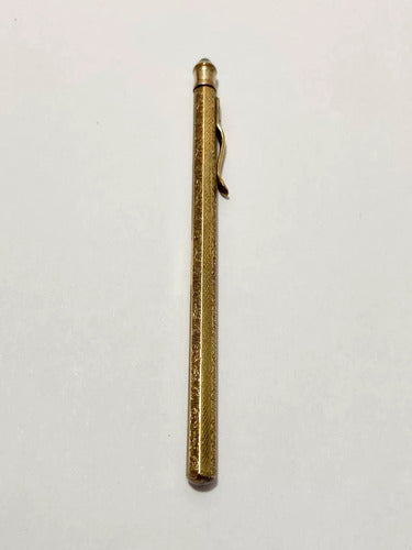 Antigo Porta Termômetro Início Século Xx Dourado Com Pedra