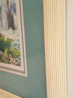 Antigo Quadro De Vidro Folhas E Cachoeira Bassett Fine Arte