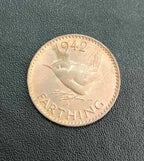 Moeda Antiga 1942 Grã Bretanha Reino Unido 1 Farthing