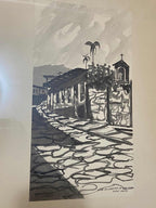 Quadro Antigo Nanquim Ladeira Do Vira Saia - M Hollender
