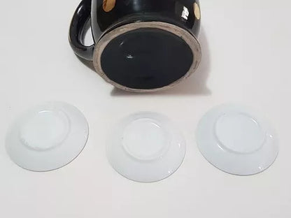 Caneca E 3 Pratinhos Decorativos Em Porcelana Antiga