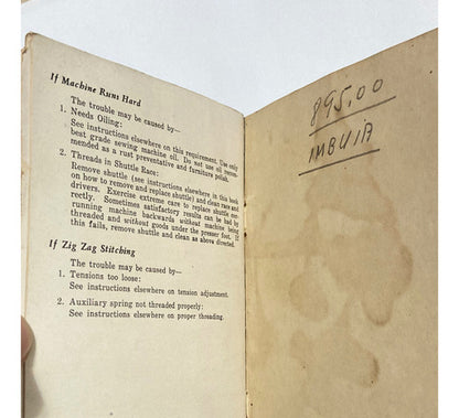 Manual Máquina De Costura Antiga Kenmore