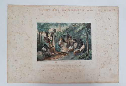 Quadro Litografia Antiga Deroi Rugendas Lavadeiras Rio 1835