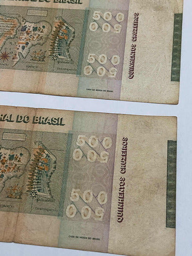 Cédulas Antigas Brasil 500 Cruzeiros