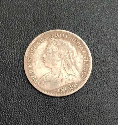 Antiga Moeda De Prata 1893 Grã Bretanha 3 Pence
