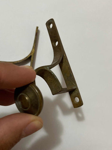 2 Suportes Antigos De Bronze Para Cortina - Lote 07