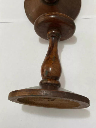 Antigo Suporte De Chapéu Em Madeira Nobre