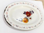 Bandeja Antiga Oval Esmaltada Bumper Harvest Com Flores